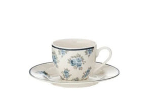 Set 2 tazze con piattino "Rose blu"